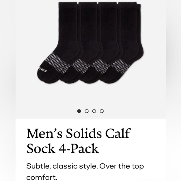 4 pairs of Bombas socks, men’s size large, black - Picture 2 of 4